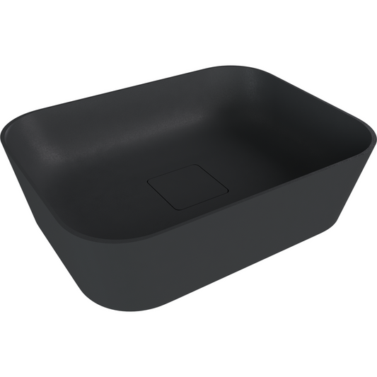 BANERA SQUARE Aufsatz-Waschtisch, Gussmarmor, 50x36cm, Anthrazit matt