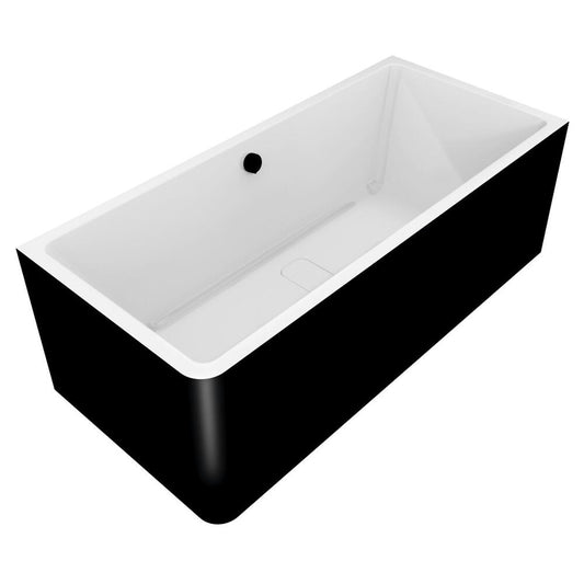 MARLENE CURVE R MONOLITH Rechteckwanne 185x85x63cm, weiß/schwarz