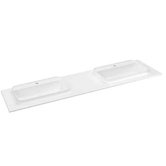 BRAHEA Doppelwaschtisch 171,6x51,5cm, Rockstone, weiss matt