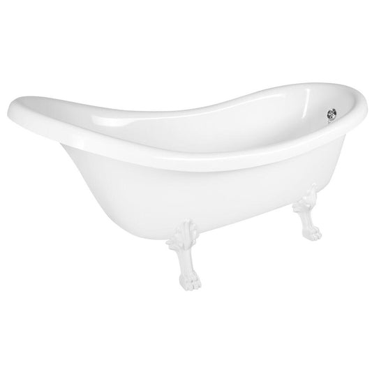 RETRO freistehende Badewanne 174,5x82x80,5cm, weiß, Füße weiß
