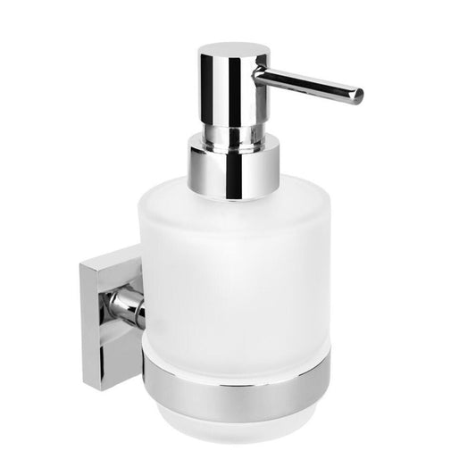 X-SQUARE Seifenspender 200ml, Milchglas, Chrom