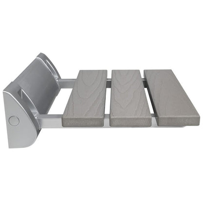 Duschklappsitz 32x32,5cm, WPC, Grau