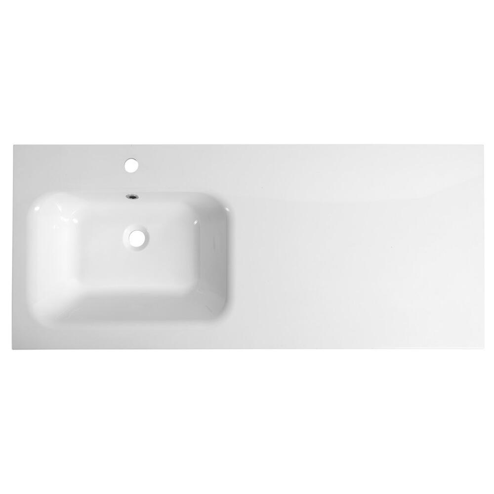 ARECA Gussmarmor-Waschtisch 121x51,5cm, links, weiß