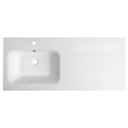 ARECA Gussmarmor-Waschtisch 121x51,5cm, links, weiß