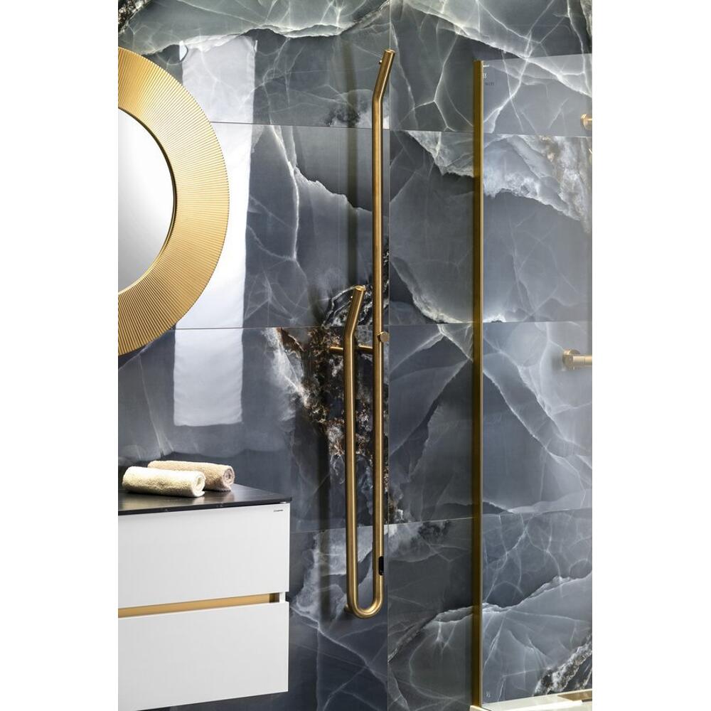 DUOPASSO Handtuchtrockner elektrisch mit Zeitschaltuhr, 122x1700mm, 45 W, Gold matt