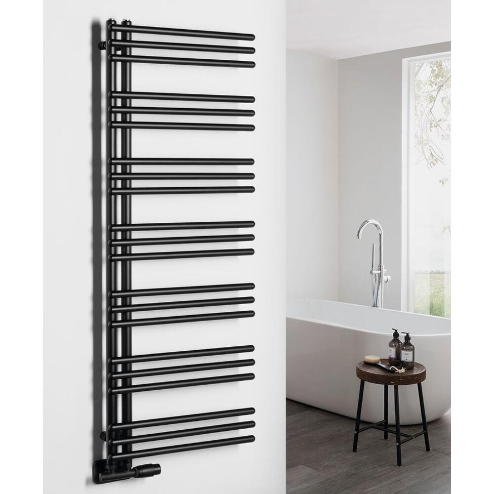 POSEIDON Badheizkörper 550x1340mm,500W,  schwarz matt