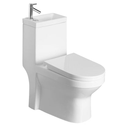 HYGIE Kombi-WC mit Waschbecken, Abgang senkrecht/waagerecht, Weiß