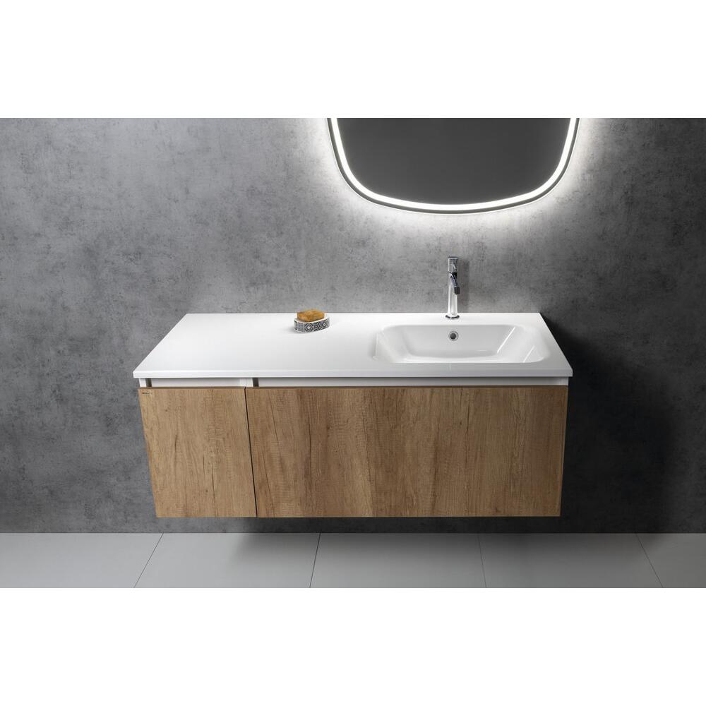 ARECA Gussmarmor-Waschtisch 121x51,5cm, rechts, weiß