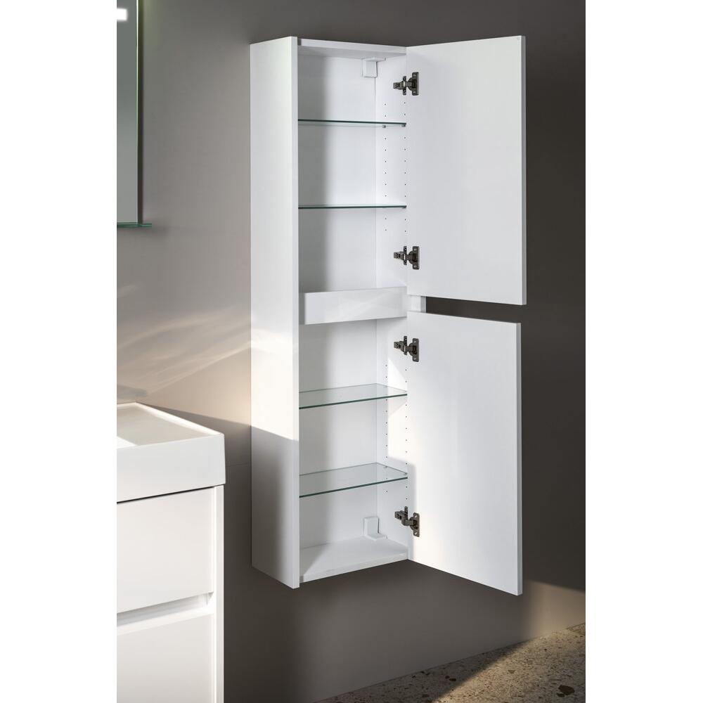 NIRONA hochschrank 40x140x20cm, 2x Tür, links/rechts, weiß