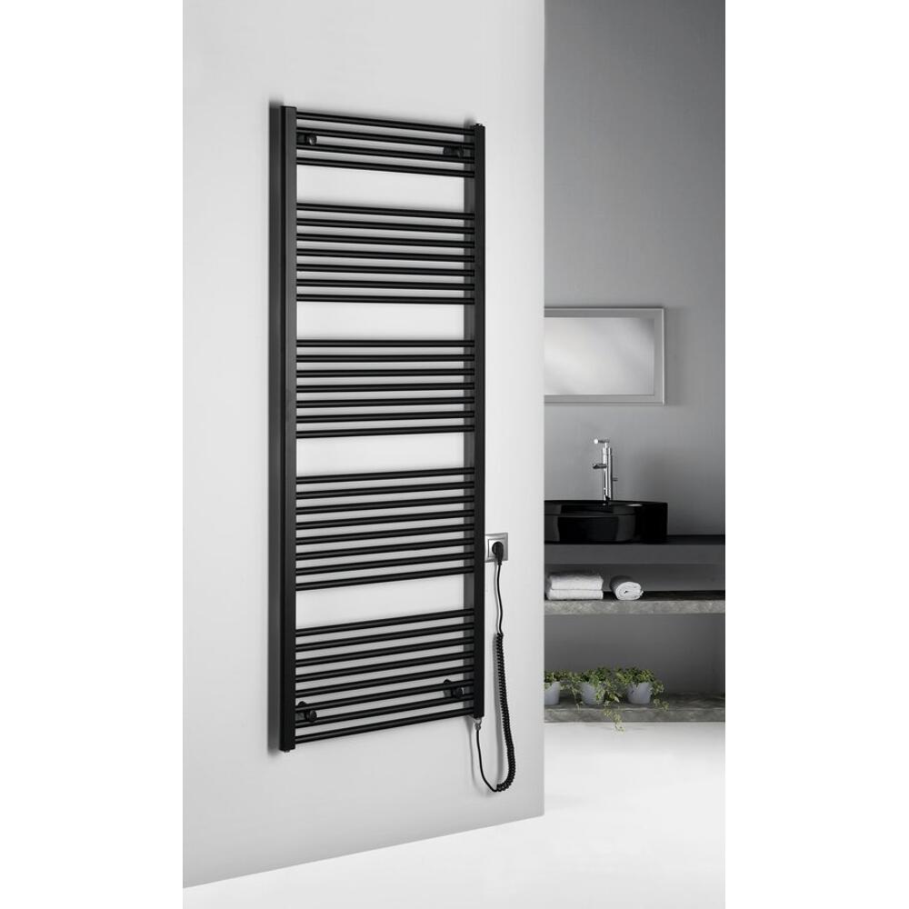 DIRECT-E Elektrischer Badheizkörper, gerade, 600x1680 mm, 800 W, Schwarz