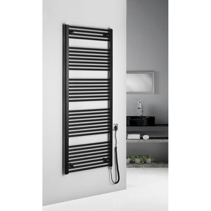 DIRECT-E Elektrischer Badheizkörper, gerade, 600x1680 mm, 800 W, Schwarz