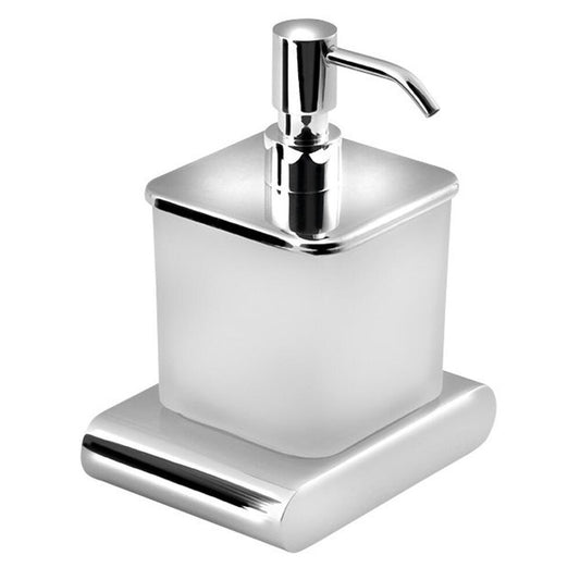 FLORI Seifenspender 300ml, Milchglas, Chrom