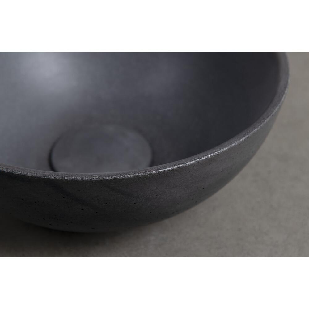 MINOR Betonwaschbecken zum Aufsetzen, Durchmesser 26cm, Anthrazit matt