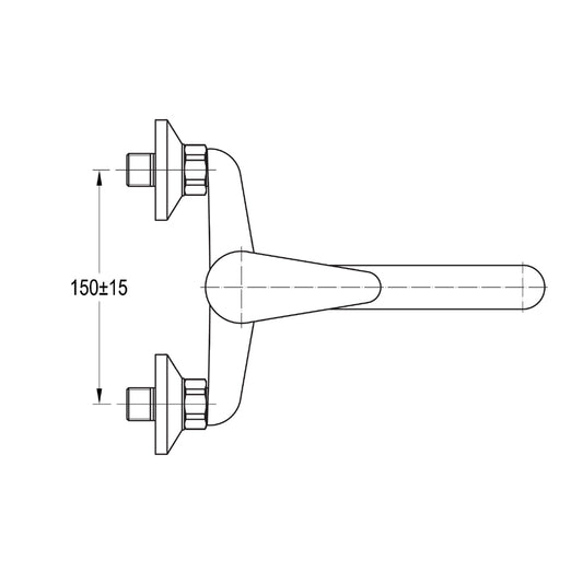 AQUALINE 35 Wandarmatur, 150mm Abstand, Chrom