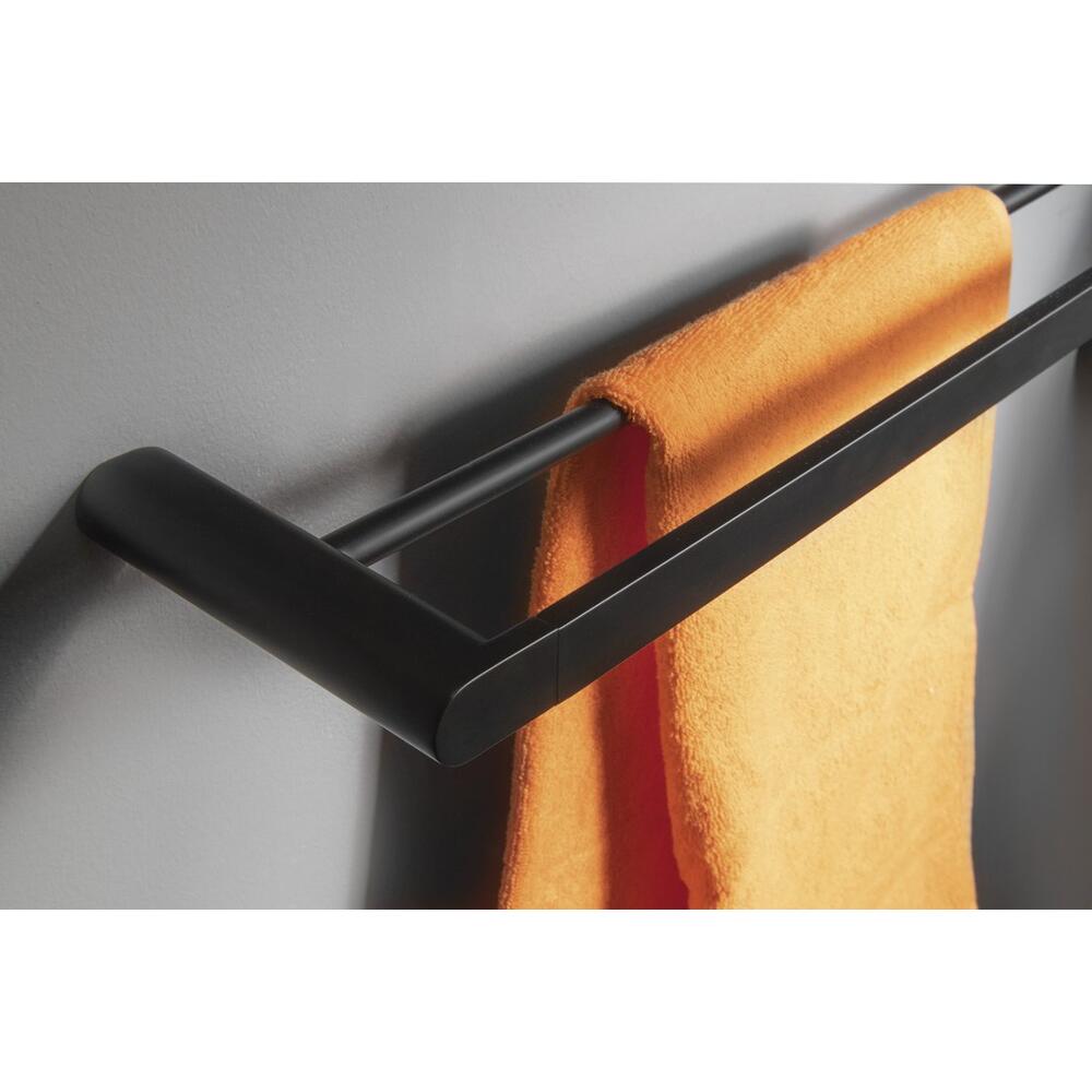 FLORI Doppel-Handtuchhalter 600mm, Schwarz matt