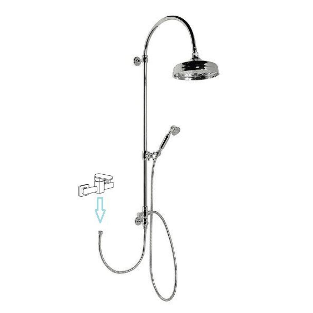 VANITY Duschsäule mit Armaturenanschluss, Kopf- und Handbrause, Chrom
