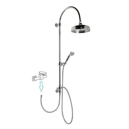 VANITY Duschsäule mit Armaturenanschluss, Kopf- und Handbrause, Chrom