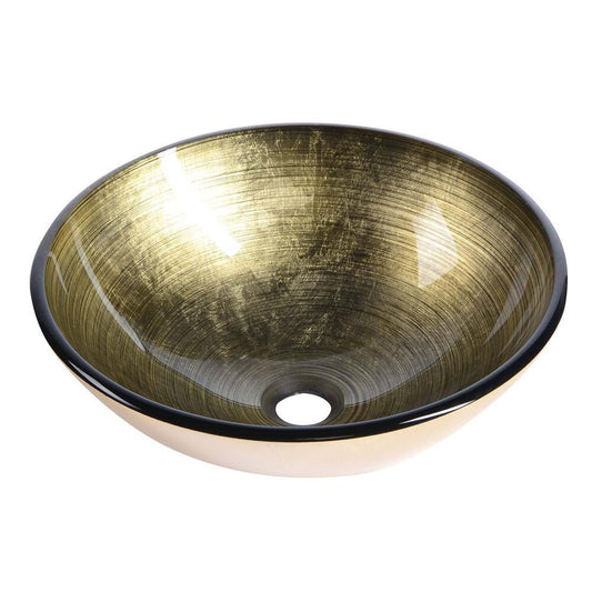 FIANNA Aufsatzwaschtisch, Glas, Ø 42 cm, Bronze