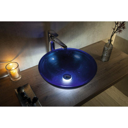 MURANO BLU Glaswaschbecken zum Aufsetzen, Durchmesser 40cm, Blau
