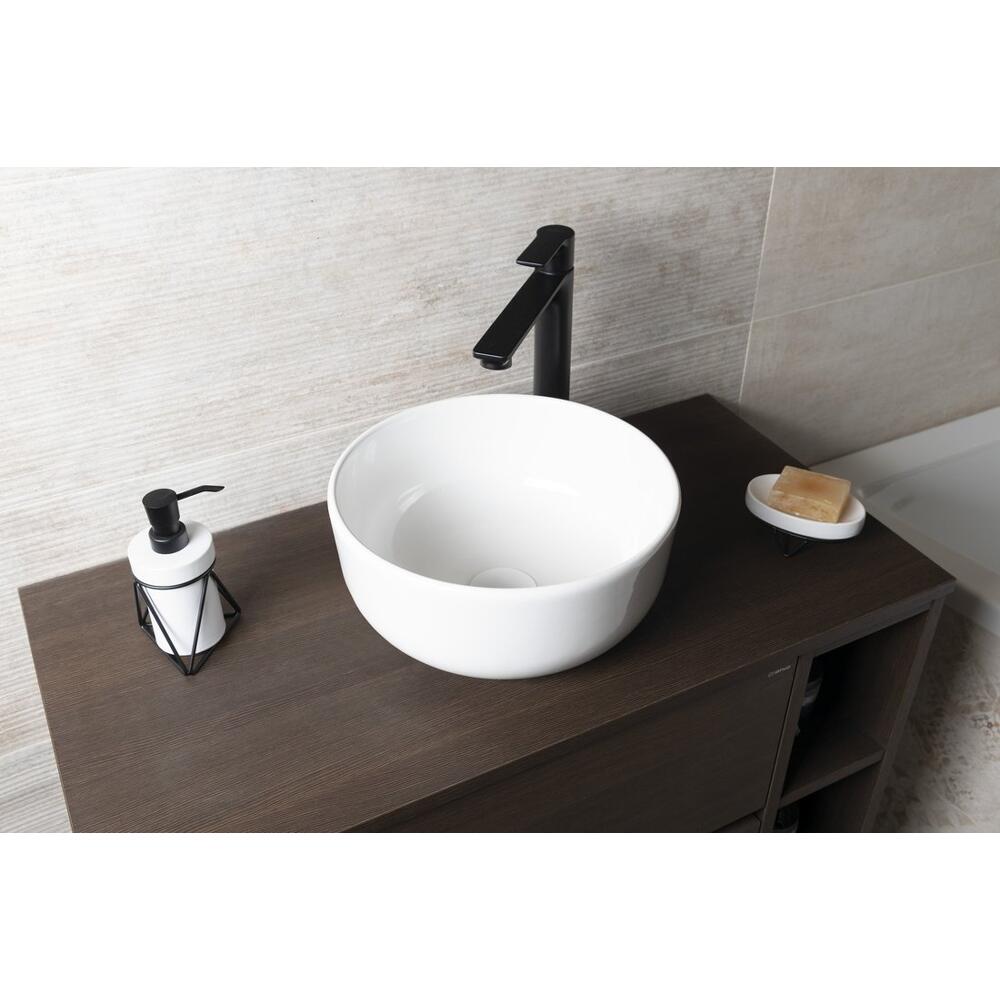 EMMI Keramik-Waschtisch für Arbeitsplatte Ø 33cm, Weiß
