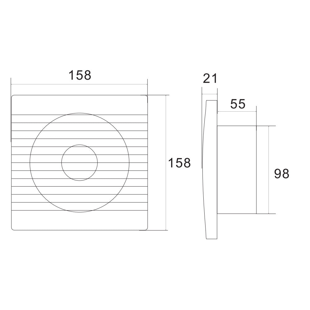 Badventilator, 230V/50Hz, 100mm, Weiß