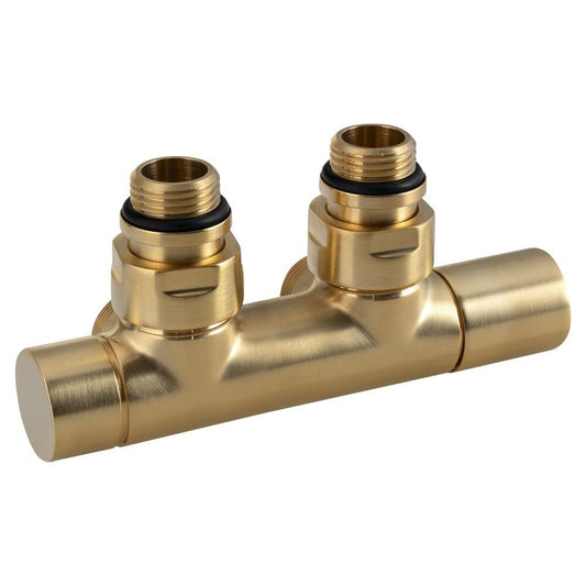 TWIN Ventil-Anschluss-Set für Mittelanschluss, Gold matt