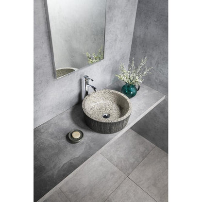 PRIORI Keramik-Waschbecken zum Aufsetzen, Durch. 41cm, Granit