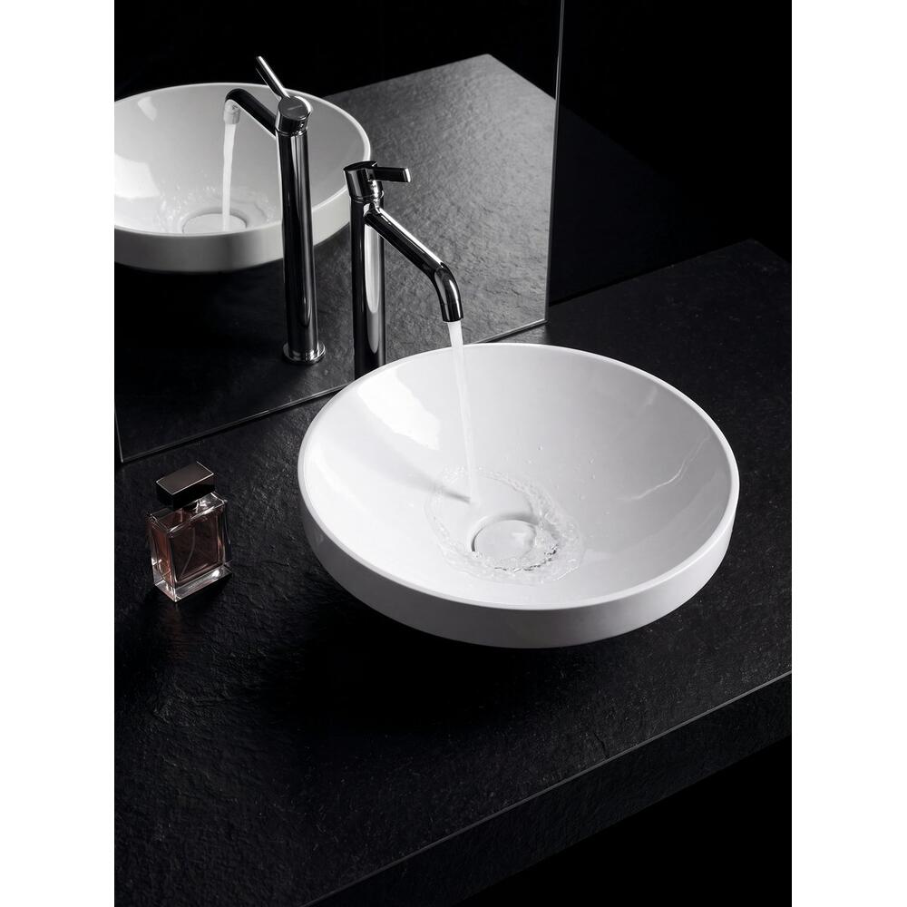 VERTO Einbauwaschtischn, Gussmarmor, Durch. 40,5cm, Weiß