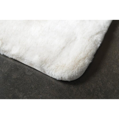 FUZZY Badematte, 50x80cm, 100% Polyester, Anti-Rutsch, Weiß