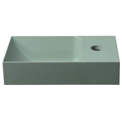 PICCOLINO Beton-Waschbecken 30,8x17cm, Wasserhahn rechten, Grün matt