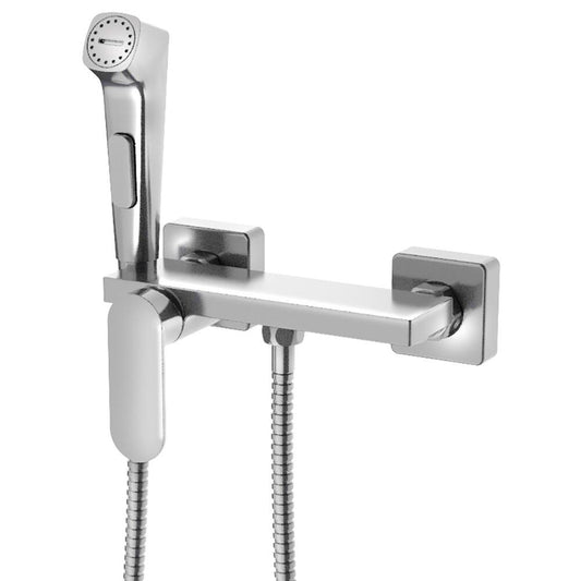 Wand-Bidetarmatur mit Stop-Ventil und Ablage, Chrom