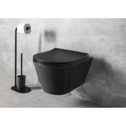AVVA Hänge-WC, spülrandlos, 35,5x53cm, schwarz matt