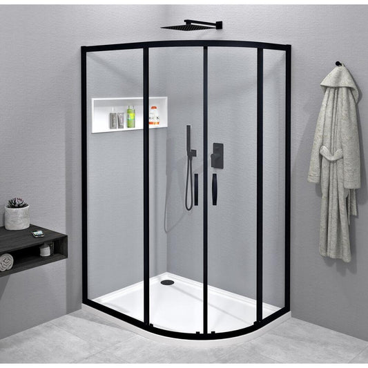 SIGMA SIMPLY BLACK Duschabtrennung Viertelkreis 1000x800mm, R550, L/R, Klarglas