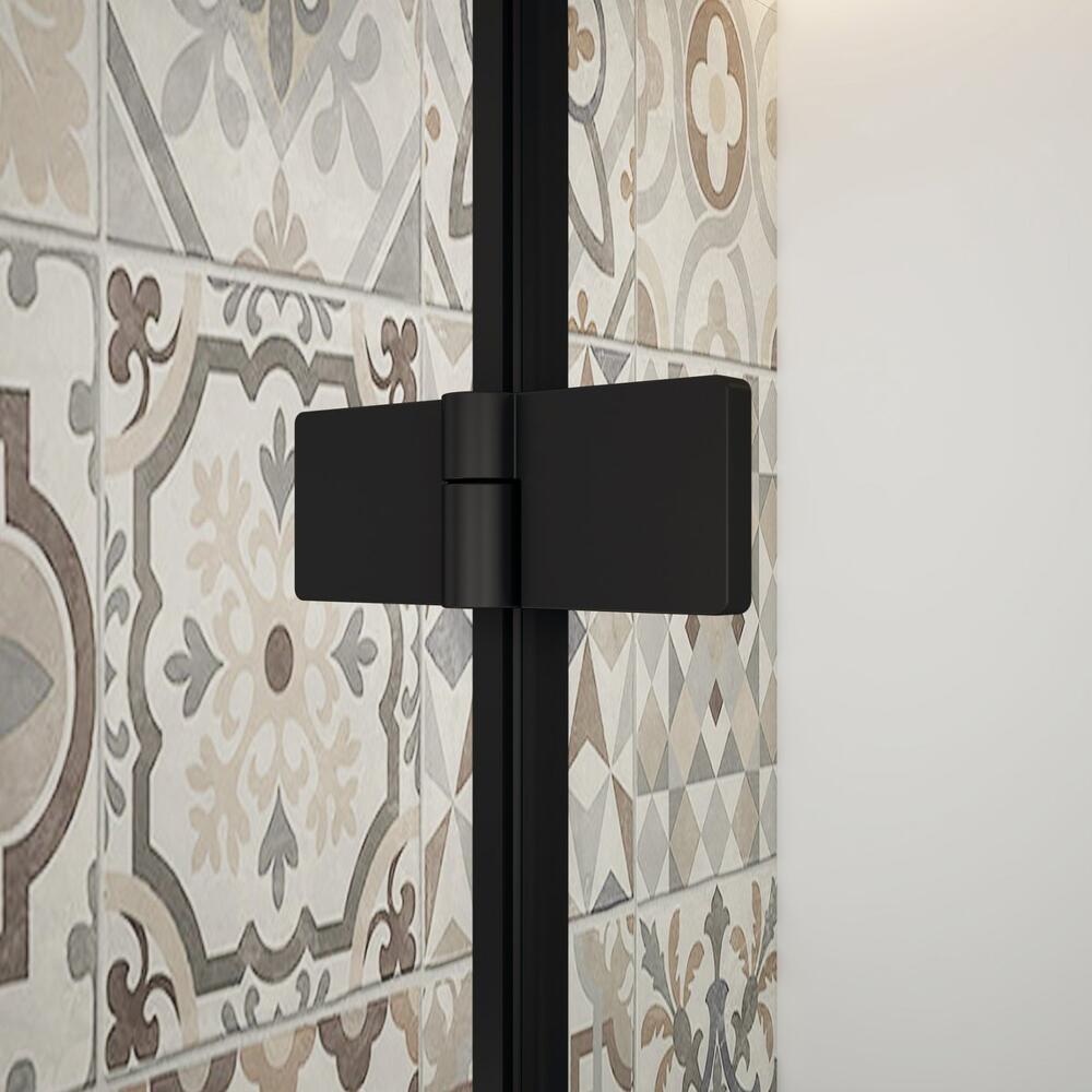 TRINITY BLACK Duschabtrennung Viertelkreis 900x900mm, Mattglas, rechts
