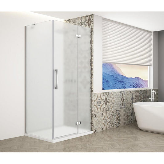 TRINITY CHROME Rechteckige Duschkabine 1200x800mm, Mattglas, rechts