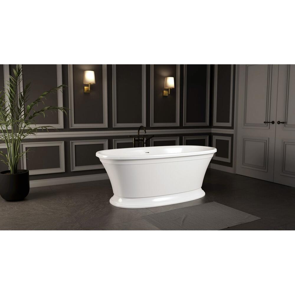 VELIA Gussmarmor-Badewanne 167x83x62,5cm, weiß
