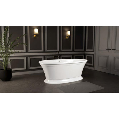 VELIA Gussmarmor-Badewanne 167x83x62,5cm, weiß