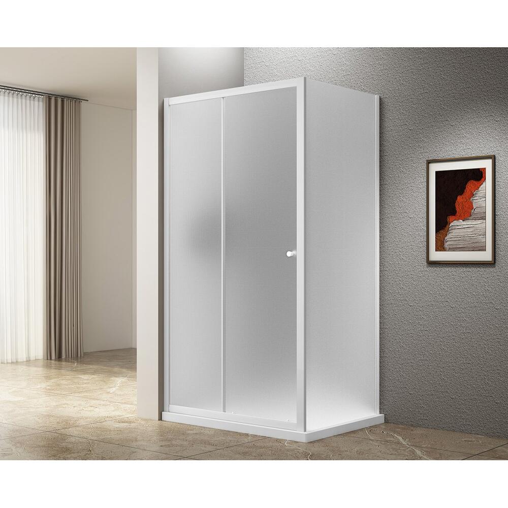 UGGA Duschschiebetür 1100mm, Brick Glas, Weiß