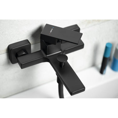 CUBEMIX Wand-Wannenarmatur, Schwarz matt