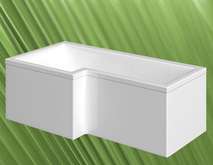 SYNA Badewanne mit Duschzone 167,5x85/70x40 cm, links, weiß