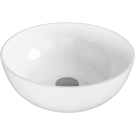 BANERA ROUND Aufsatzwaschtisch, Gussmarmor, Durchmesser 39 cm, weiß
