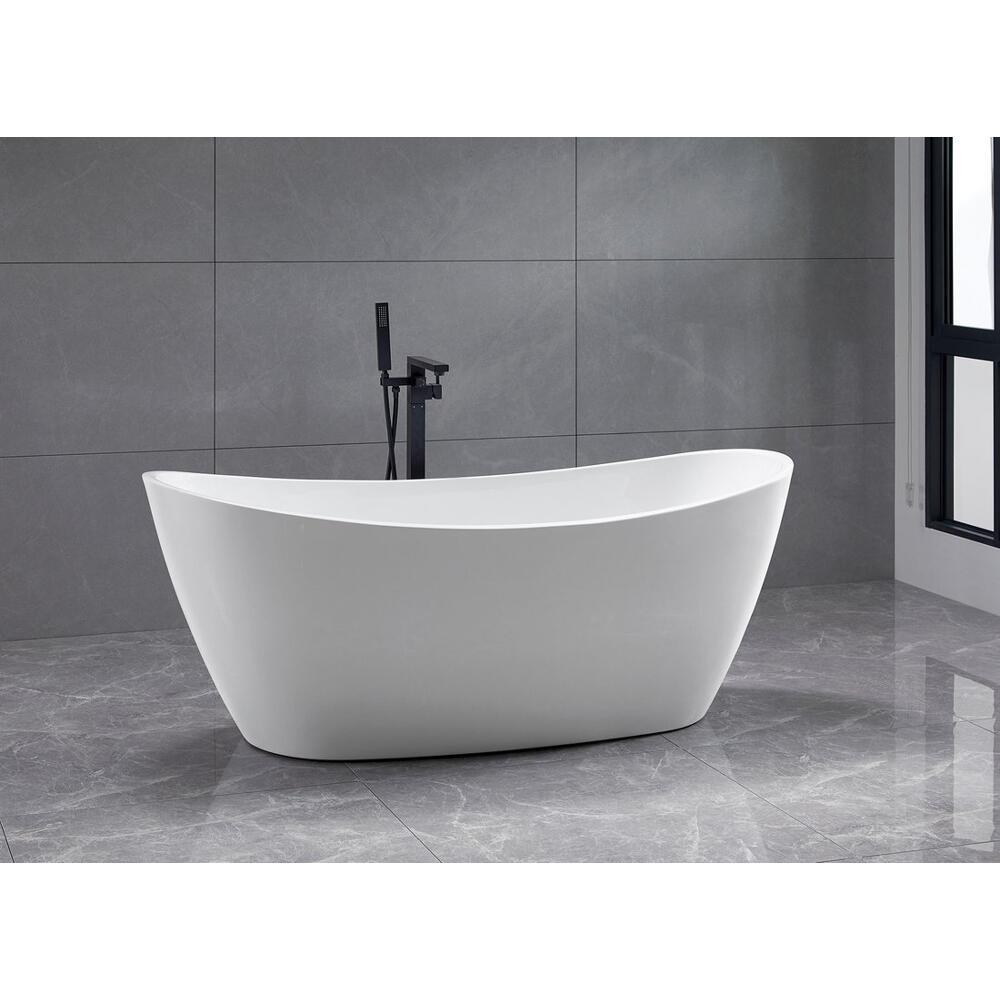 AVILA freistehende Badewanne 170x80x68cm, Weiß