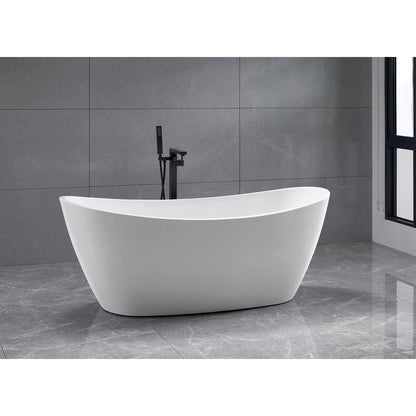 AVILA freistehende Badewanne 170x80x68cm, Weiß