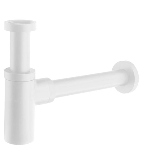 Waschbecken-Siphon 5/4", Abfluss 32 mm, rund, weiss matt