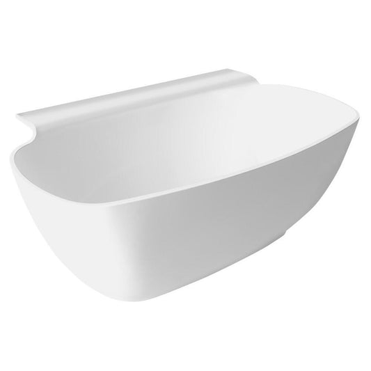 NIGRA Freistehende Gussmarmor-Badewanne 158x80x45cm, weiß