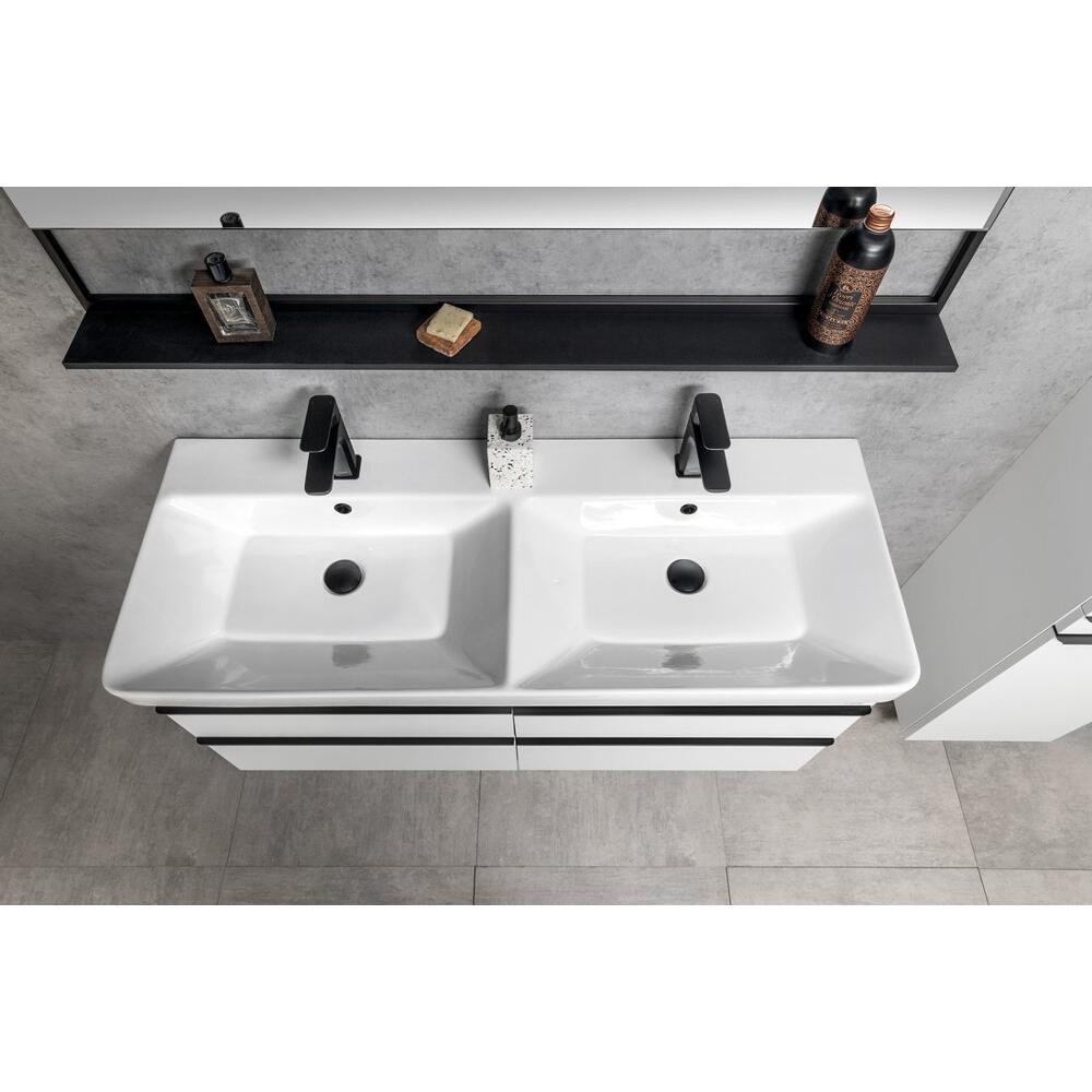 THALIE 120 Keramik-Dopplewaschtisch 120x46cm, weiss