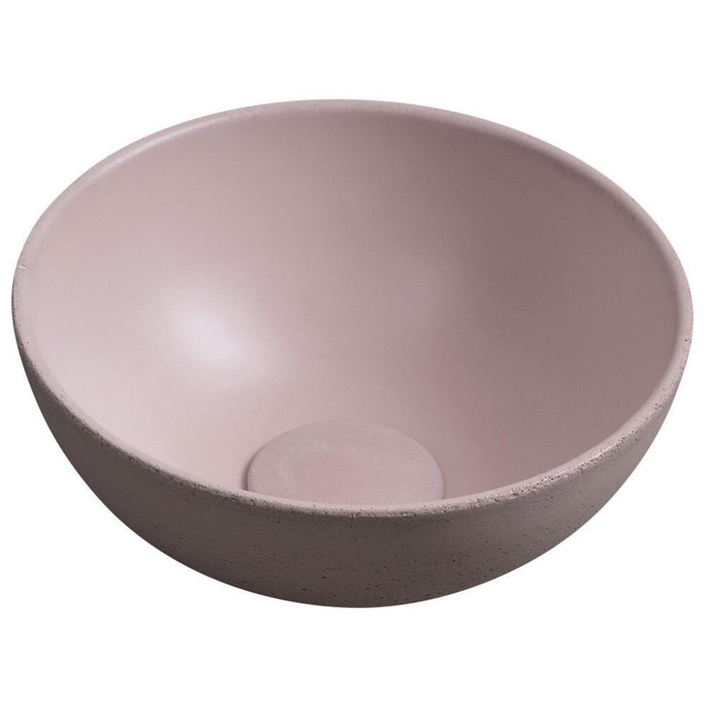 MINOR Betonwaschbecken zum Aufsetzen, Durchmesser 26cm, Rosa matt