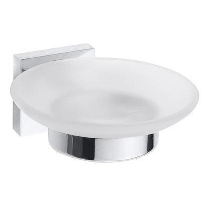 X-SQUARE Seifenschale, Milchglas, Chrom