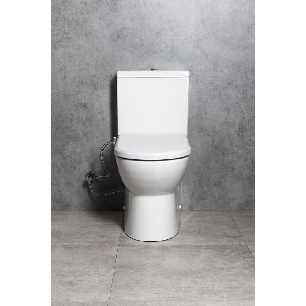 JALTA WC-Kombi mit Bidet-Sitz CLEAN STAR,spülrandlos, Abgang senkrecht/waagerecht, Weiß