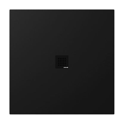 TRENECA Gussmarmor-Duschwanne 100x100x3cm, schwarz matt